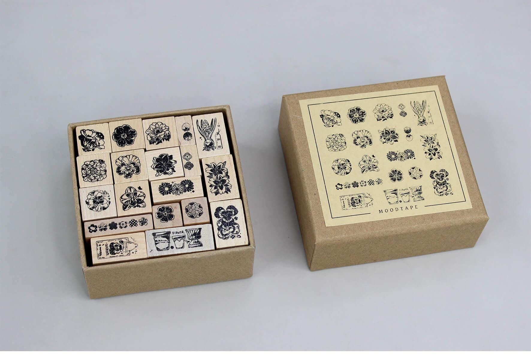 Flowers Rubber Stamps, Wooden Stamp, Bullet Journal Stamp, Planner, Junk Journal, Mood-390