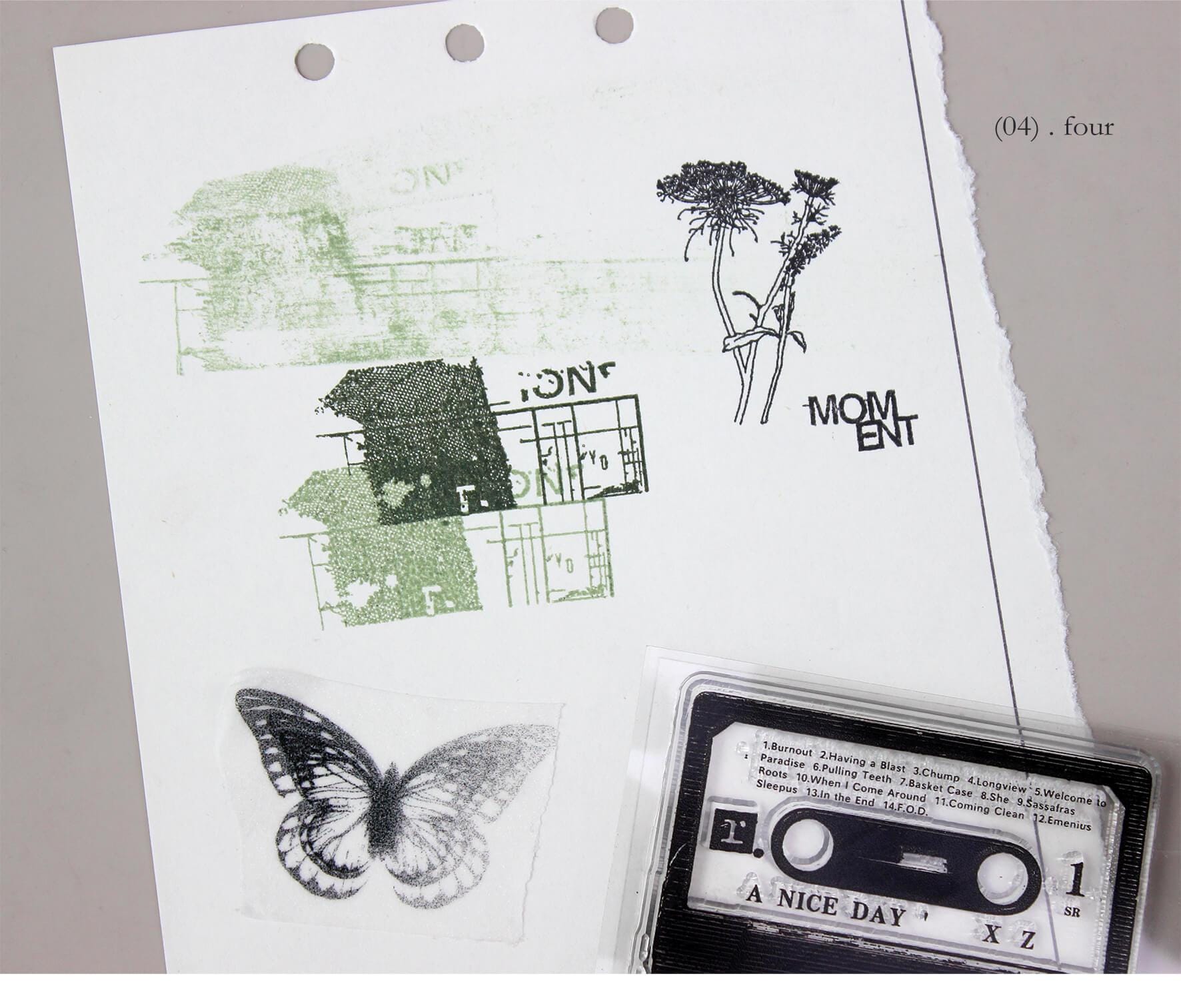 Flower Frame Rubber Stamps, Rubber Stamps Set, Bullet Journal Stamp, Junk Journal, Mood-389
