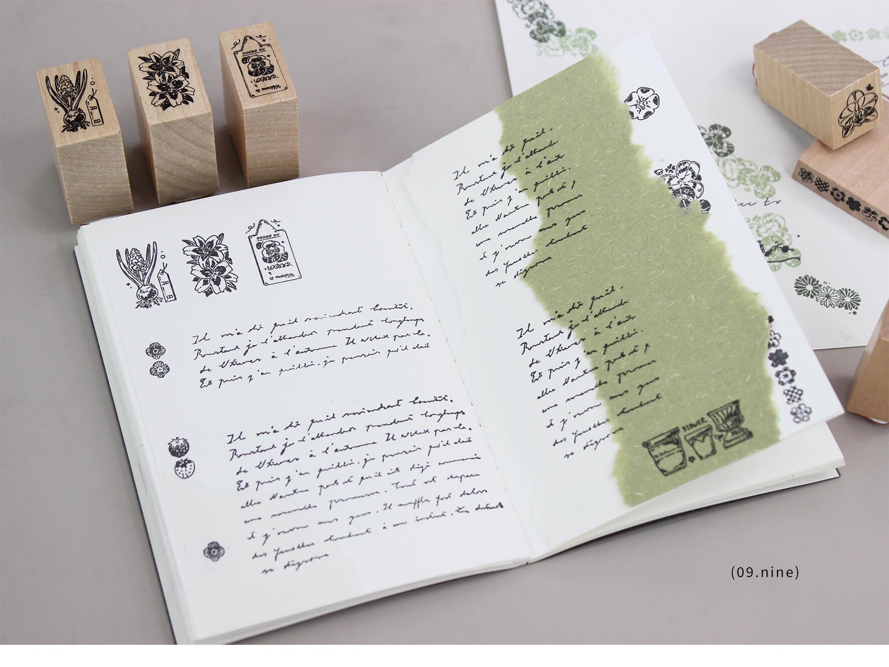 Flowers Rubber Stamps, Wooden Stamp, Bullet Journal Stamp, Planner, Junk Journal, Mood-390
