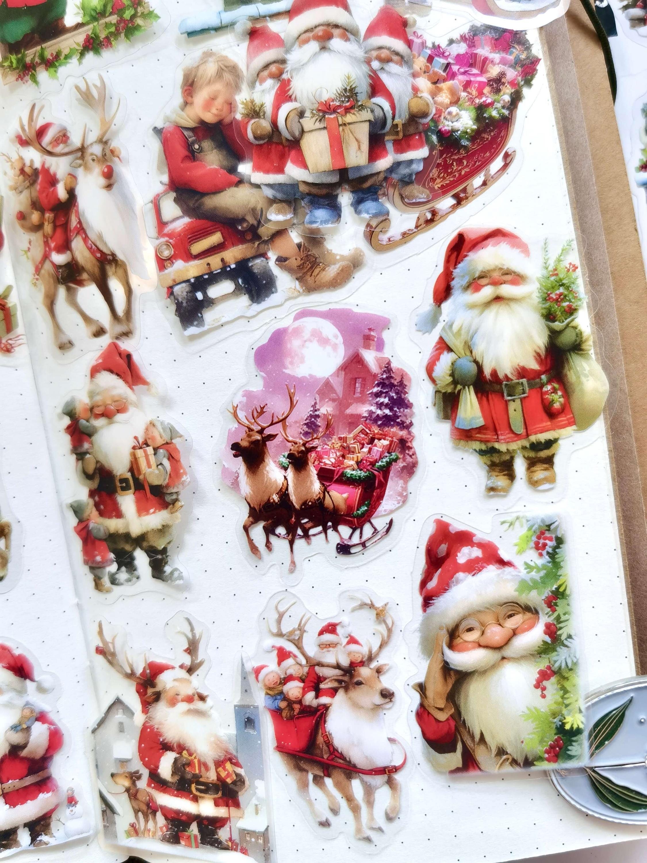Christamas Santa Claus Sticker Pack, Funny Stickers, Kawaii Stickers, Junk Journal Kit, AL941-2