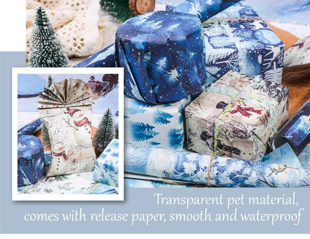 Christmas Wrapping Paper, Junk Journal Kit, Christams Tree, Winter, Snowman, Music, AL936