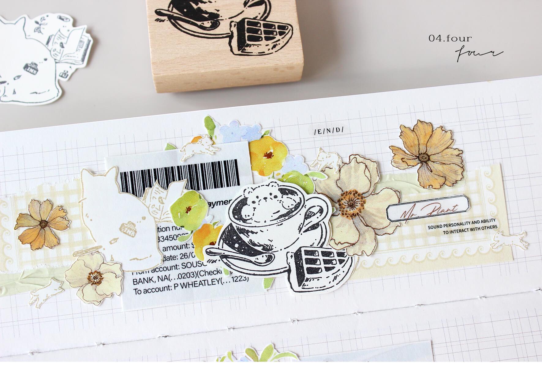Coffee Dessert Wooden Stamp