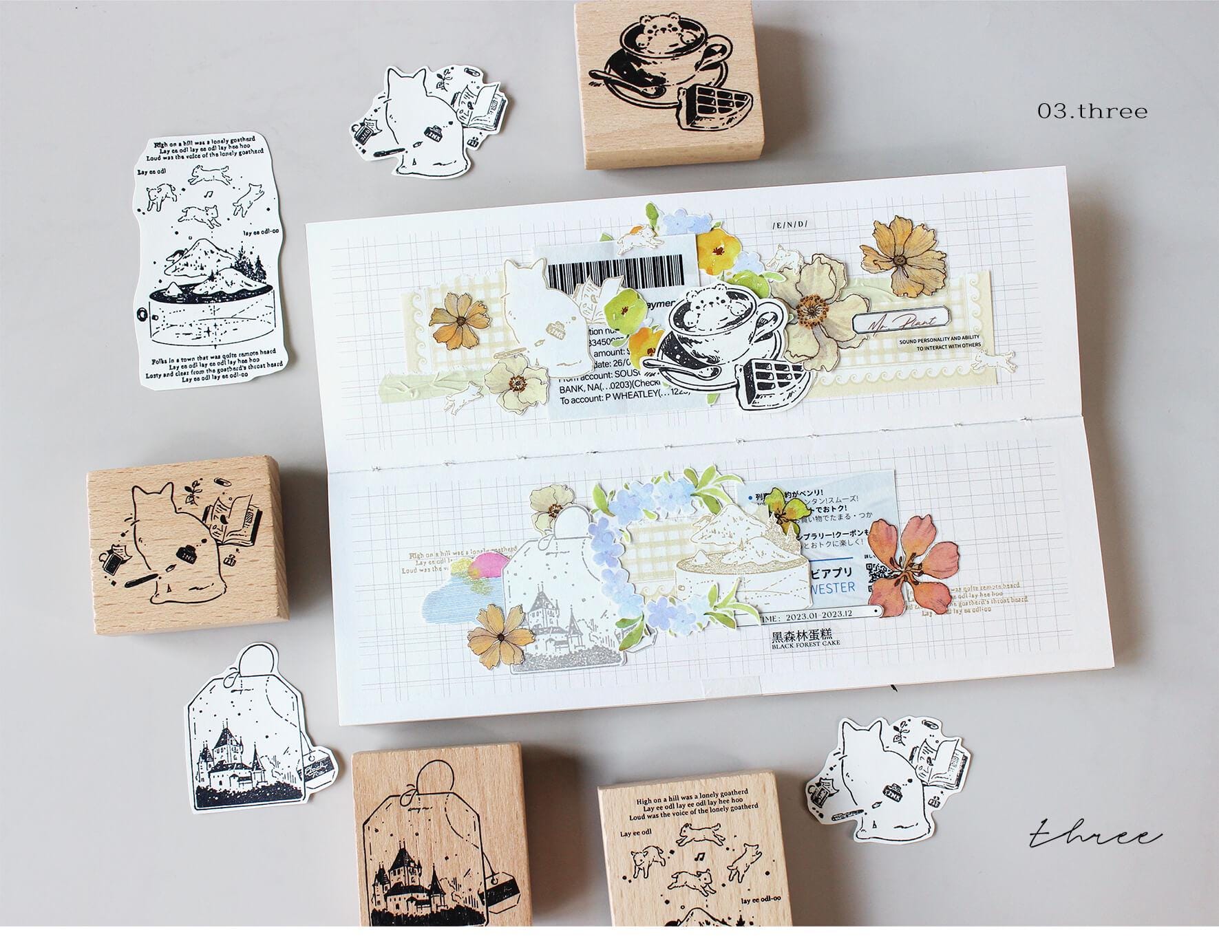 Coffee Dessert Wooden Stamp