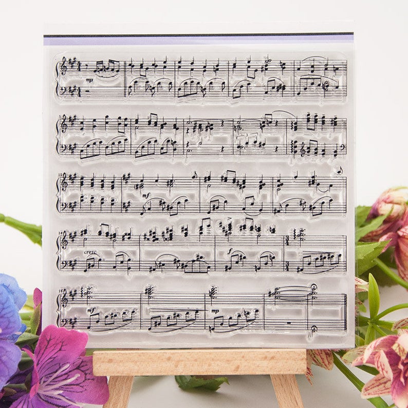 Music Background Clear Stamps