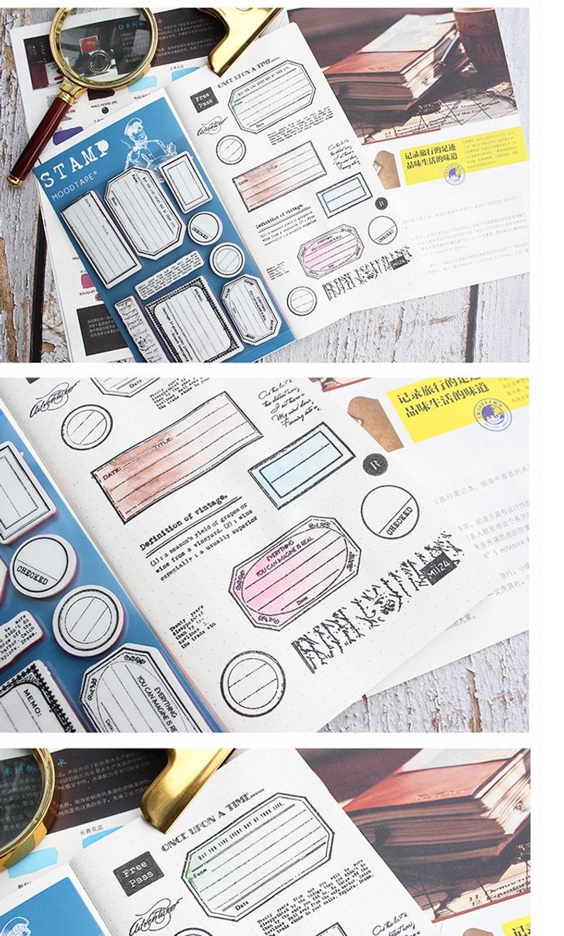 Memo Labels Rubber Stamps for Journalling