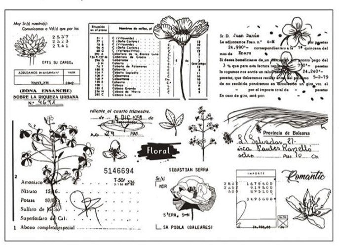 Blooming Flowers with Words Clear Stamp Set