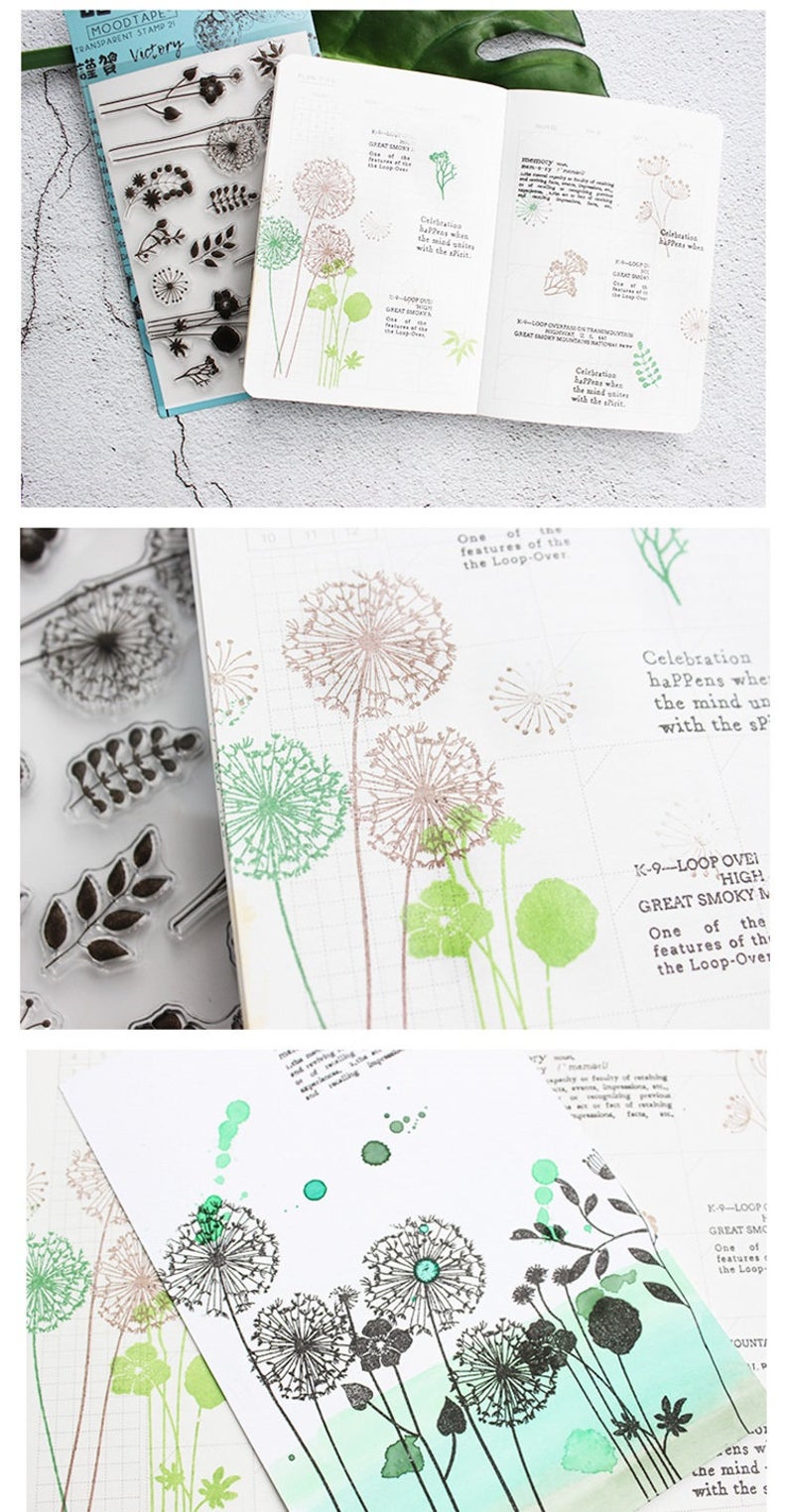 Dandelion Rubber Stamps Set