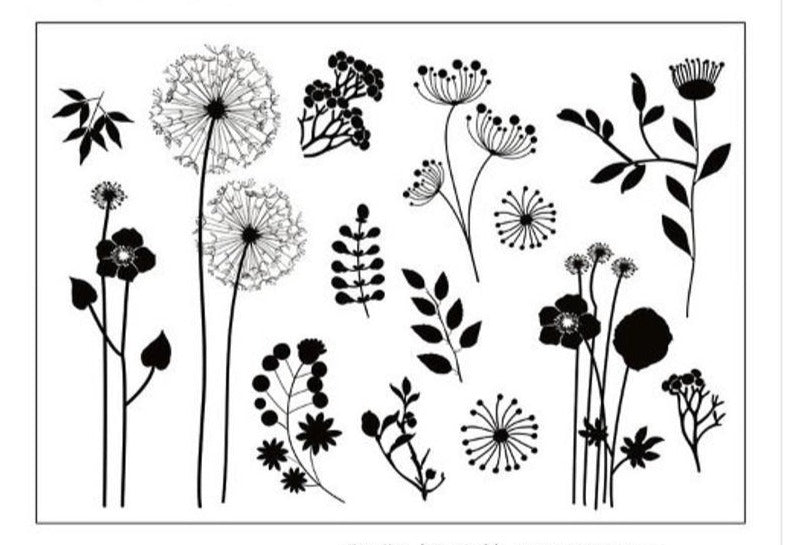 Dandelion Rubber Stamps Set