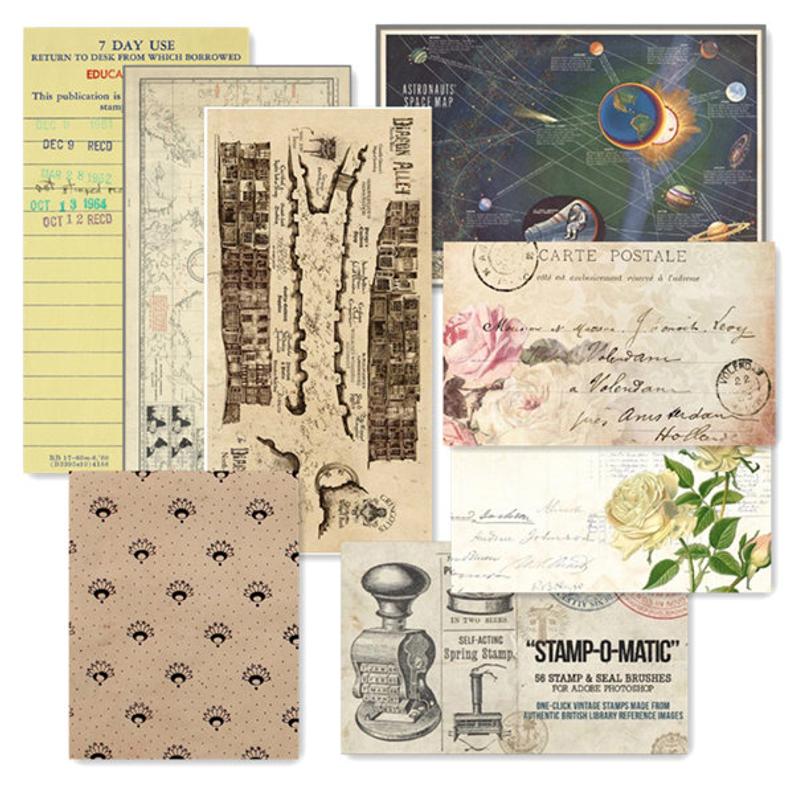 Vintage journal ephemera Paper Set