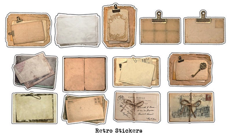 Vintage Notebook Label Stickers