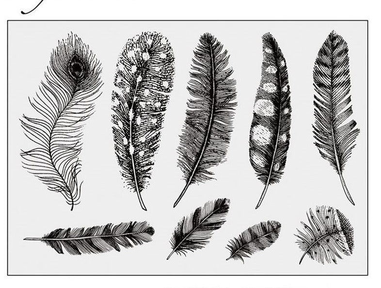 Feather Rubber Stamps