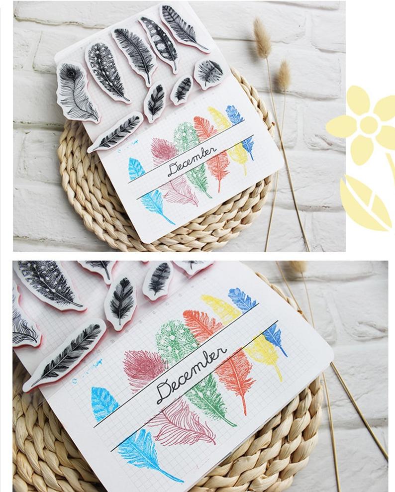 Feather Rubber Stamps