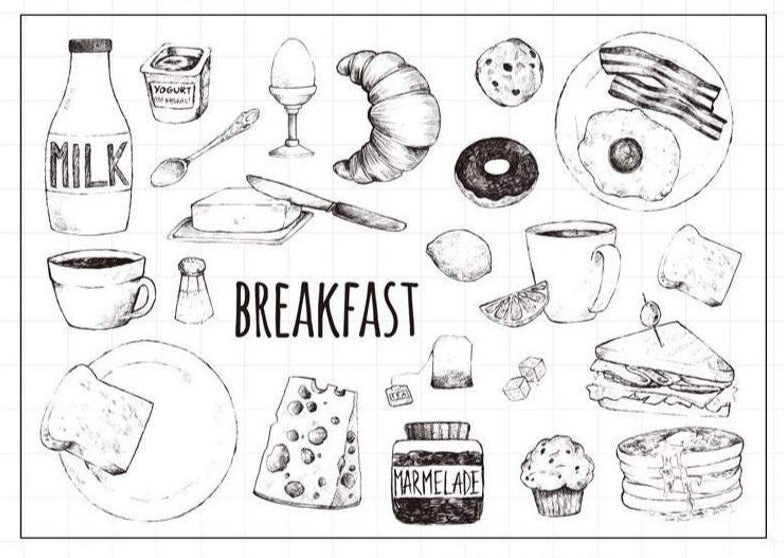 Breakfast Food Clear Stamps