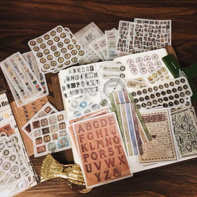 English Letter Scrapbook Stickers