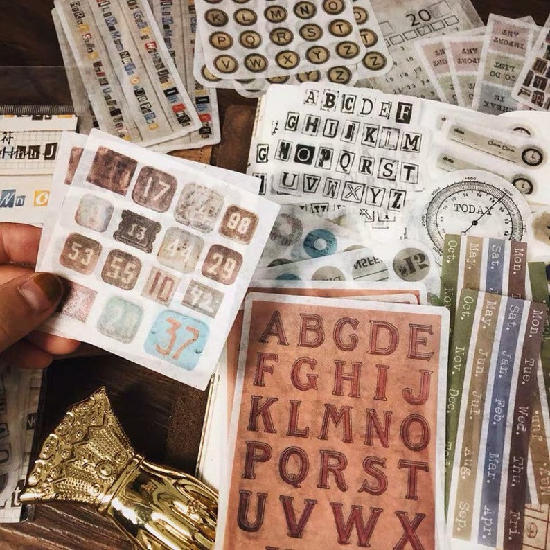 English Letter Scrapbook Stickers