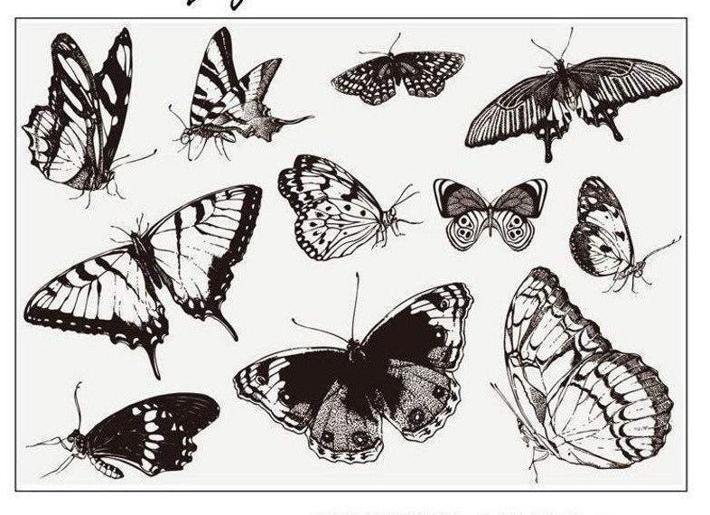 Vinyl Butterfly Rubber Stamps