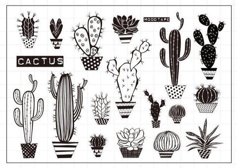 Assorted Cactus themed Clear Stamps