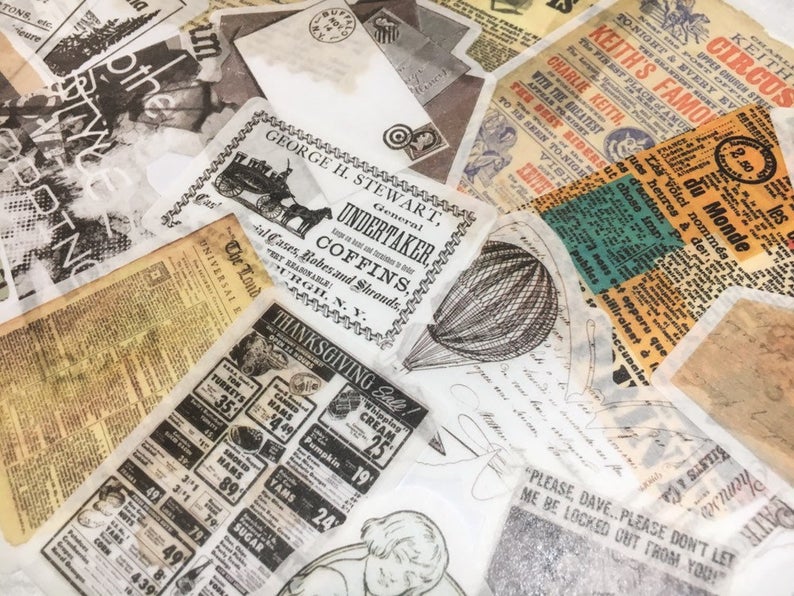 Retro Newspaper Scrapbook Stickers