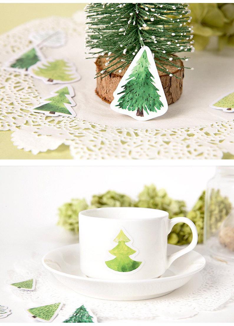 Green Pine Tree Cute Cheap Sticker