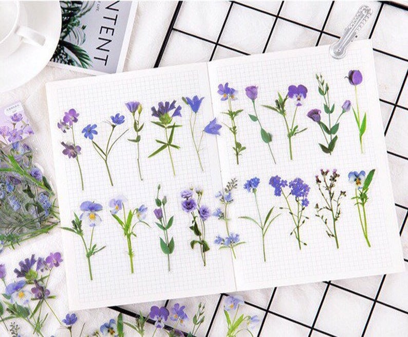 Purple Wild Flower Die Cut Stickers