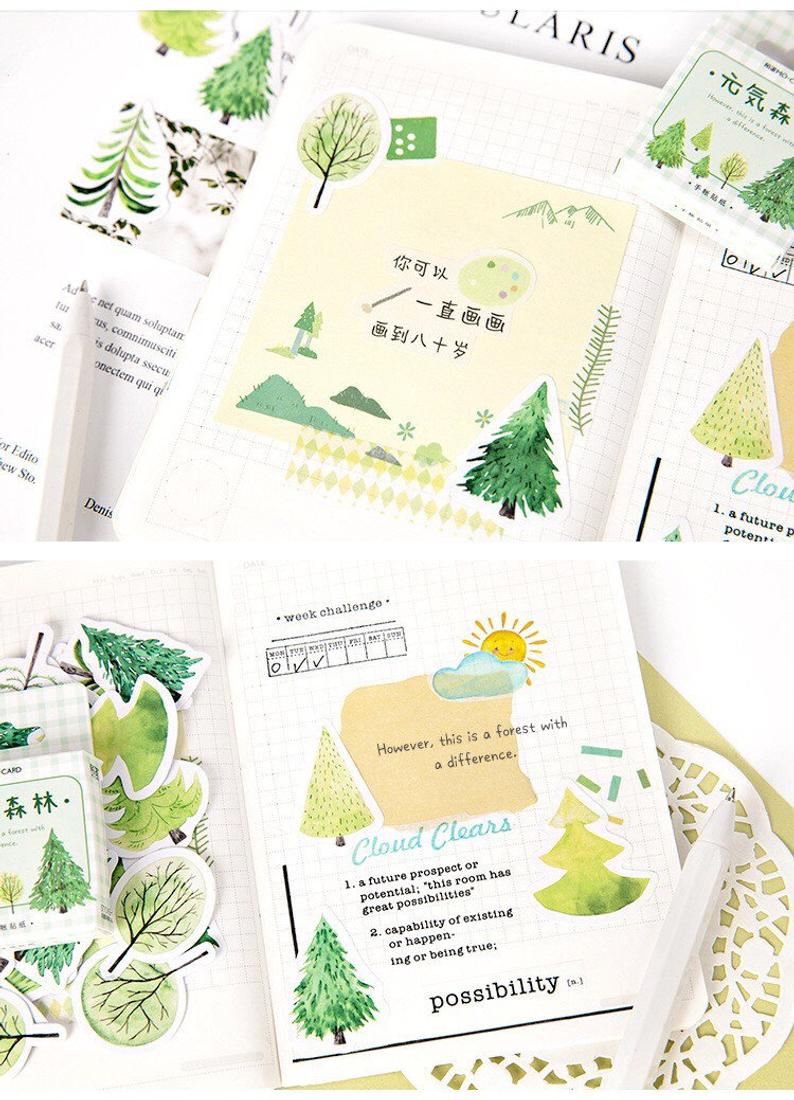 Green Pine Tree Cute Cheap Sticker