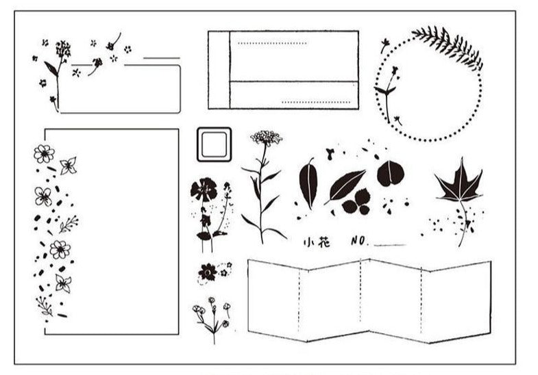 Floral Frame Flower Stamps