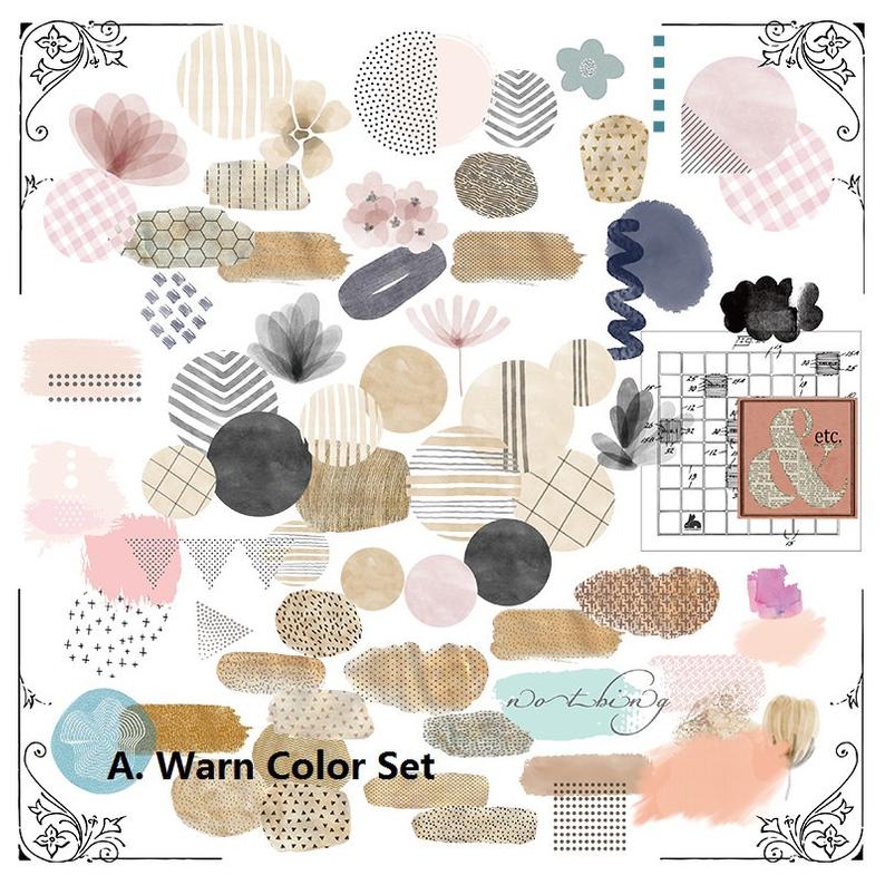 Warn and Cold Tones Geometry Dot Stickers