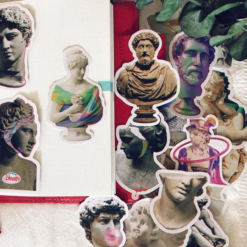 Vaporwave Plaster Sculpture Stickers