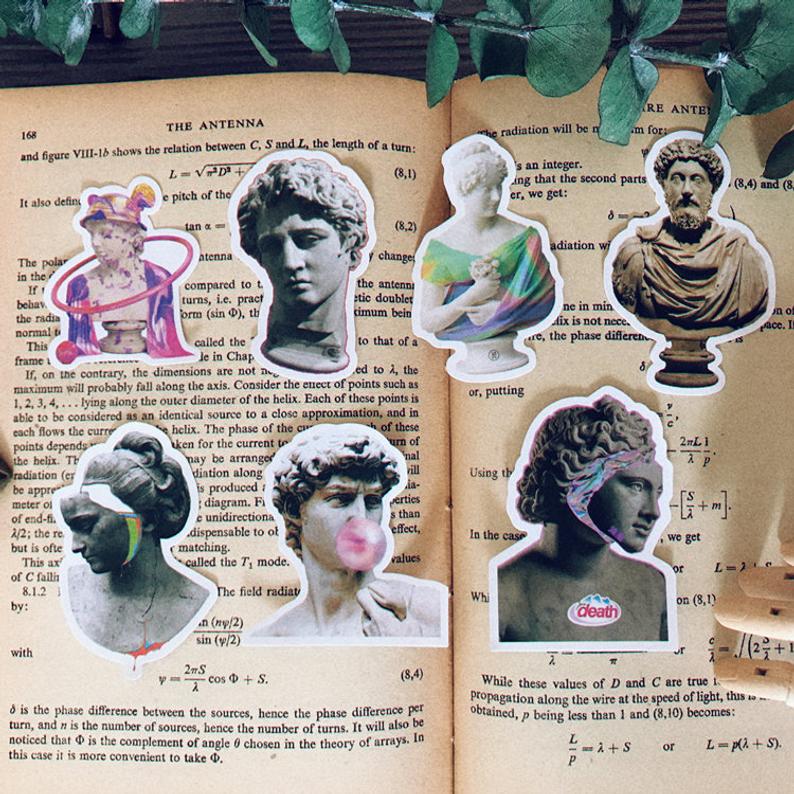 Vaporwave Plaster Sculpture Stickers