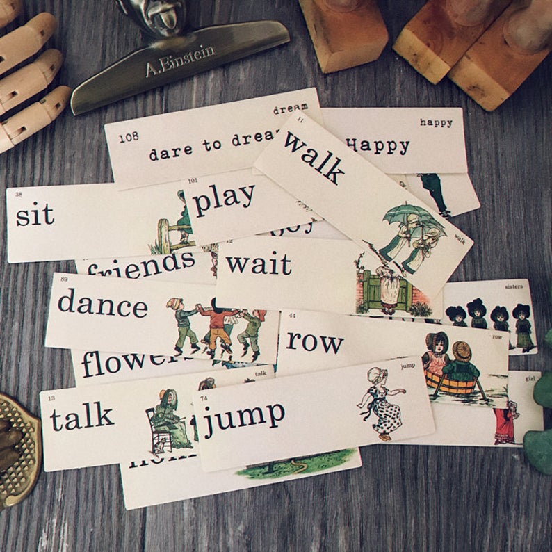 Retro Words Card Stickers