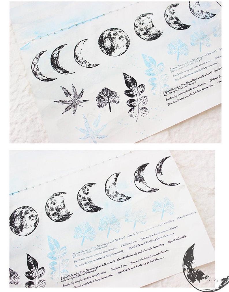 Diverse Phase of the Moon Rubber Stamps