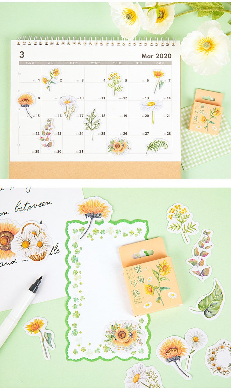 Daisy and Sunflower Box Stickers