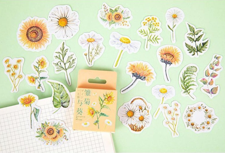 Daisy and Sunflower Box Stickers