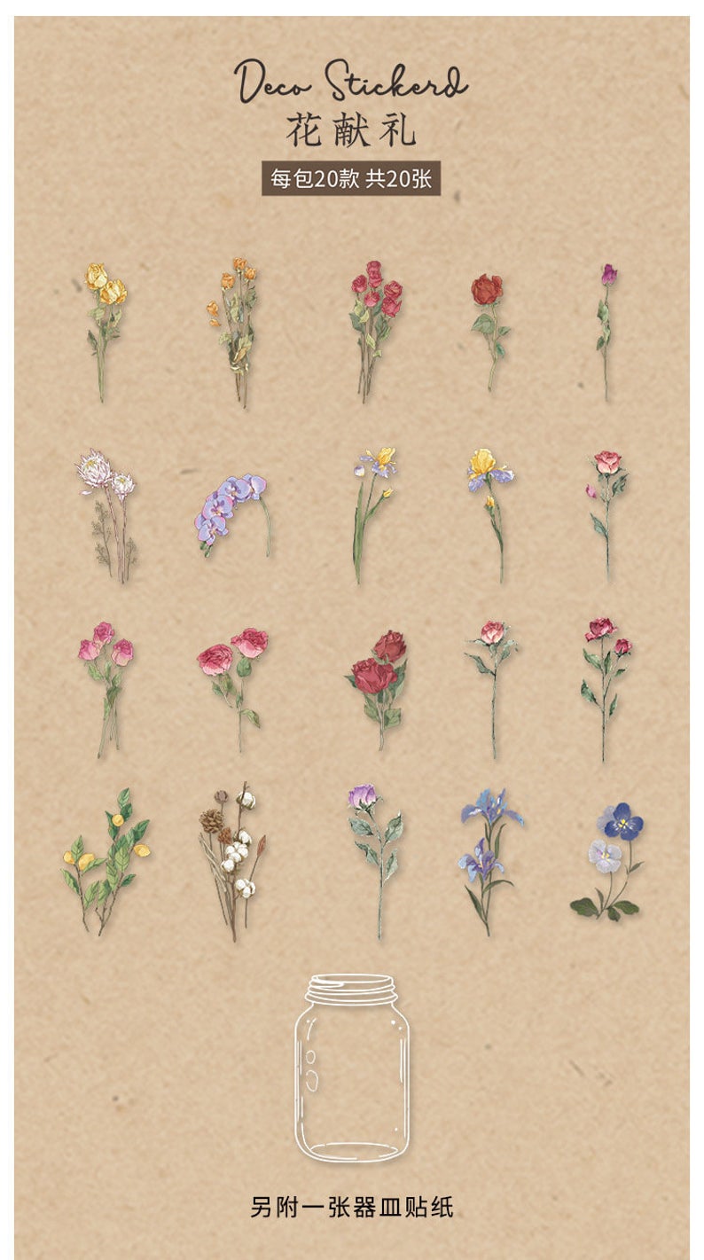 Roses Flower PET Stickers