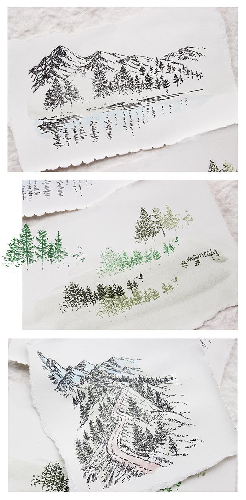 Mountains Clear stamps