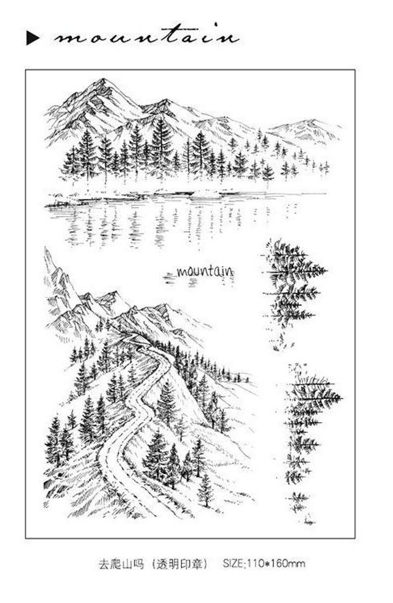 Mountains Clear stamps