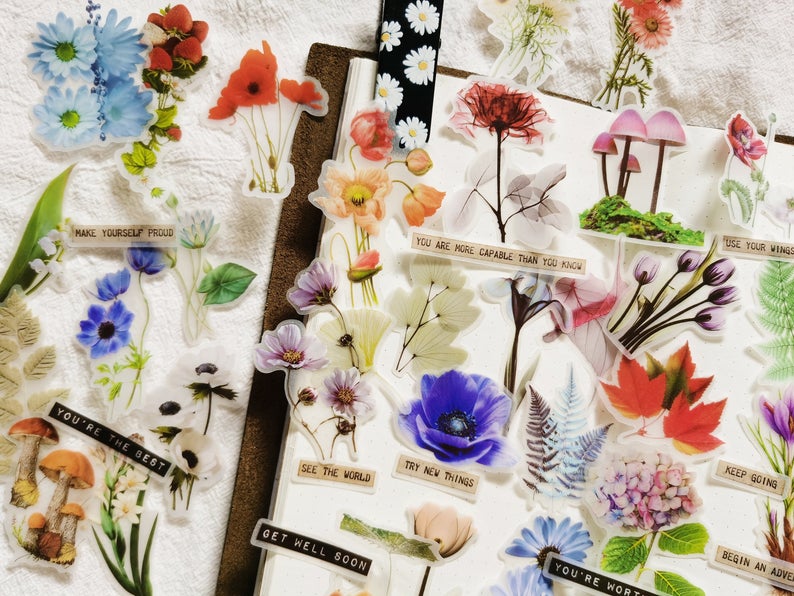 Watercolor Flowers Stickers