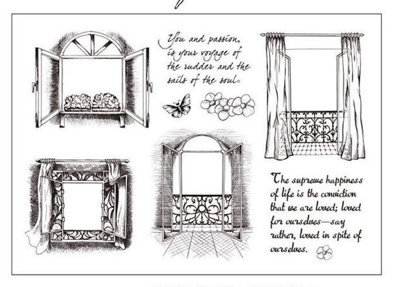 French Style Window themed Clear Stamps