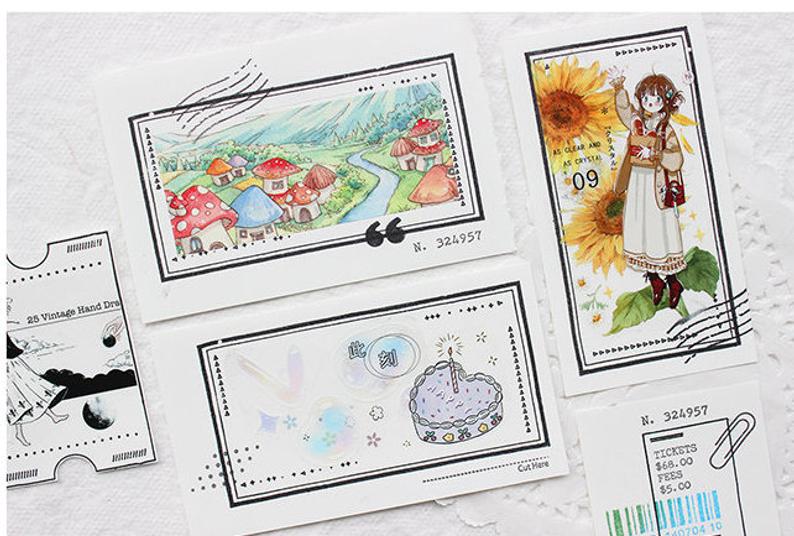 Collage Cards themed Clear Stamps