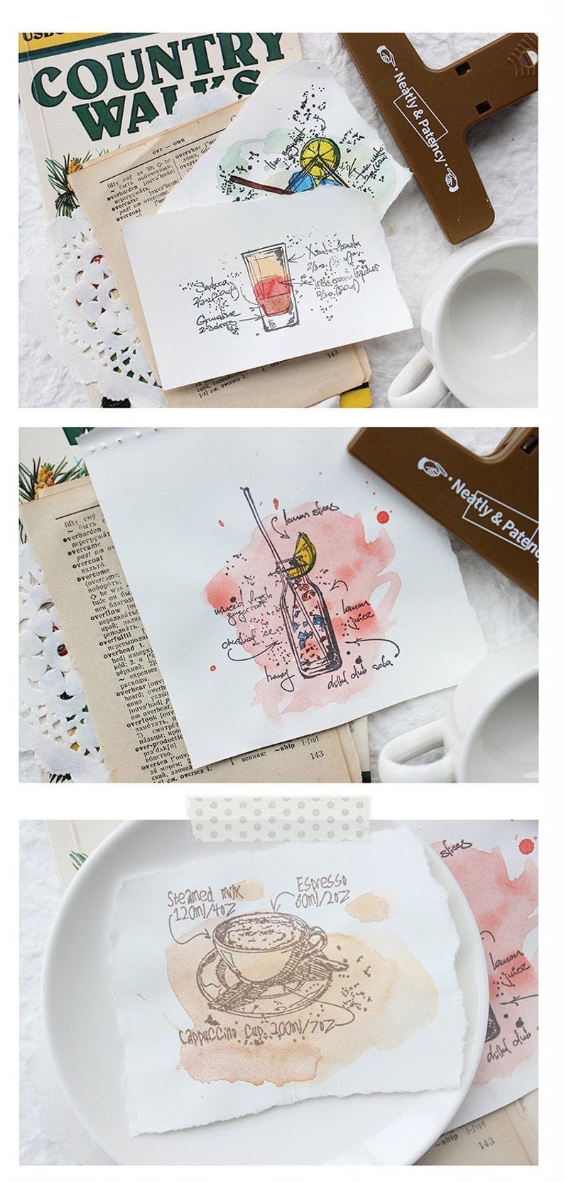 Drinks with Tea themed Stamps Set