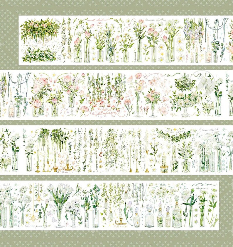 Wedding Flowers Washi/PET Tape, BC-03