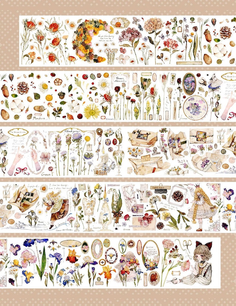 Wild Flower Washi/PET Tape, BC-01