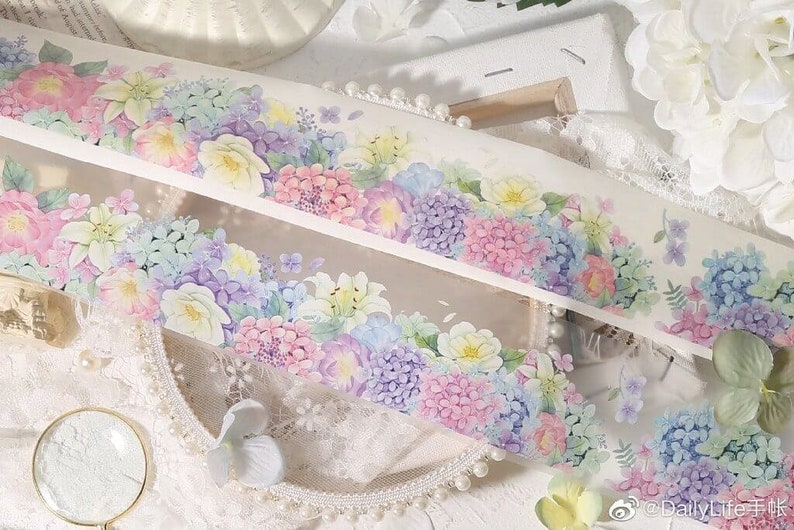 Blooming Hydrangea Flower Washi/PET Tape, DailyLife-05